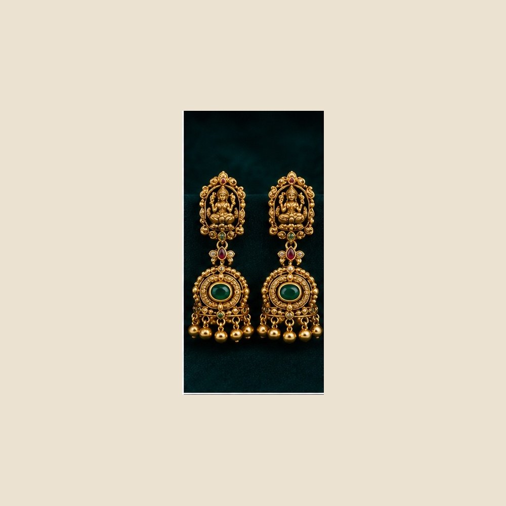 Lakshmi top with emerald disc earrings