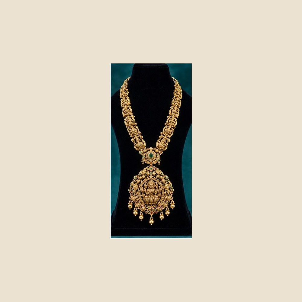 Sculpted vine Lakshmi haaram