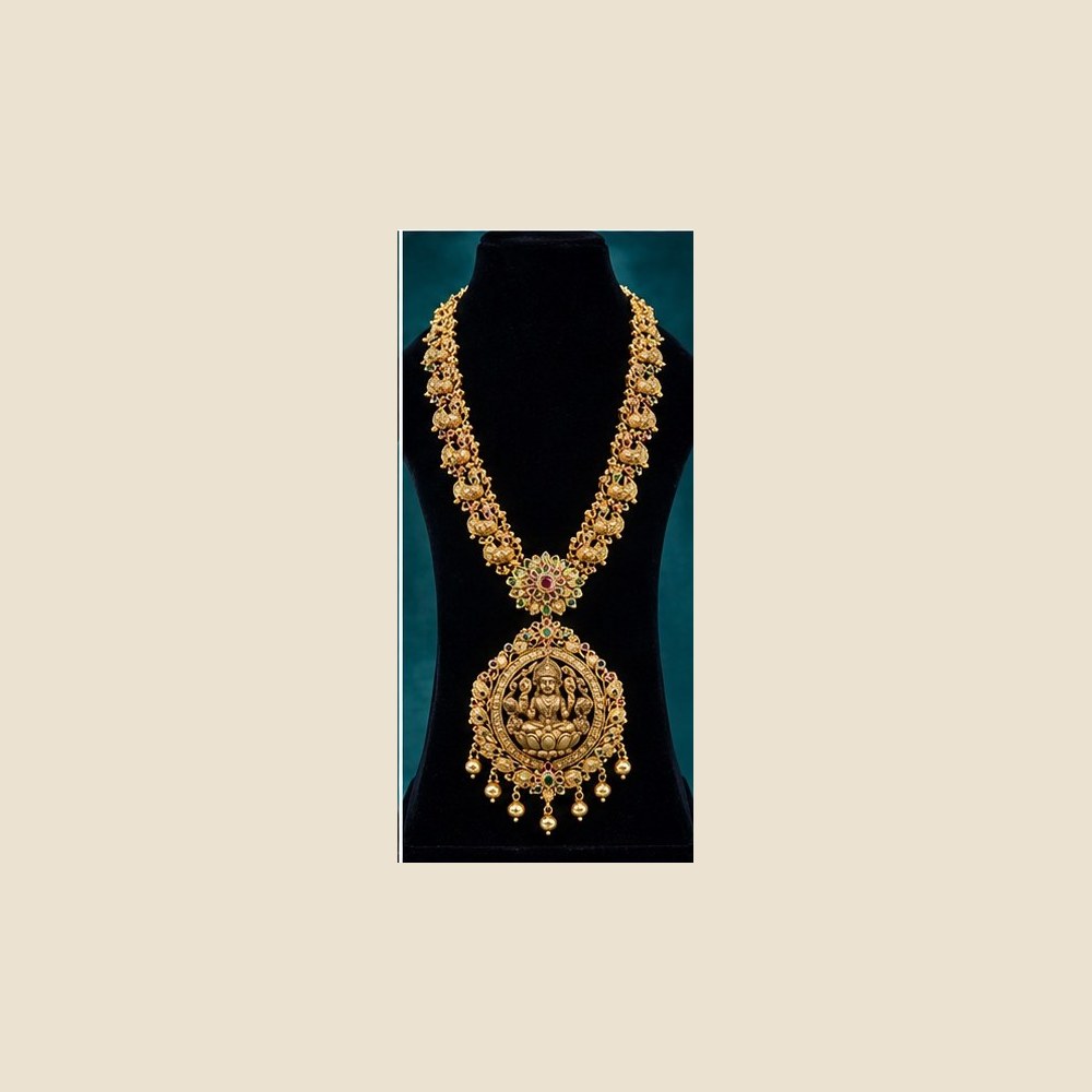 Layered floral Lakshmi haaram